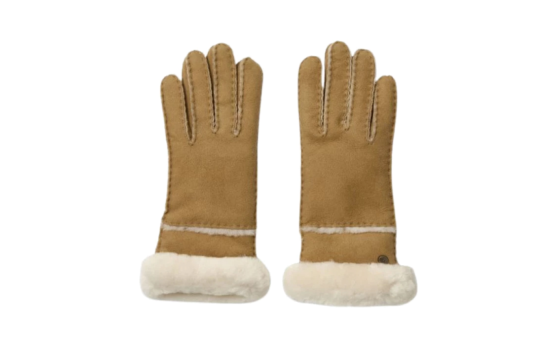 Order Guantes UGG de piel de oveja y lana unisex estilo pareja en color camel. 17371-CHE