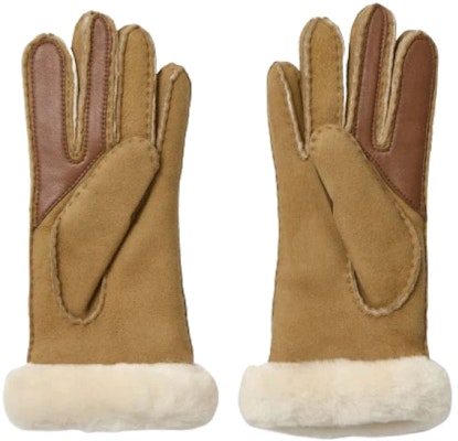 Guantes UGG de piel de oveja y lana unisex estilo pareja en color camel. 17371-CHE Lookbook Guantes UGG de piel de oveja y lana unisex estilo pareja en color camel. 17371-CHE