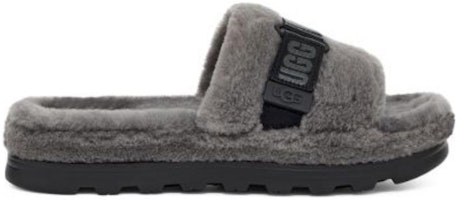 UGG 織物 毛絨鞋面露趾 時尚涼拖 男款 炭灰色 Order UGG 織物 毛絨鞋面露趾 時尚涼拖 男款 炭灰色