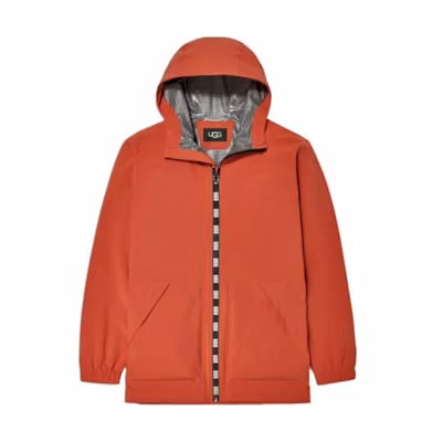 UGG Solid Color Oversized Hooded Zip-Up Jacket in Orange 1136810-ADR