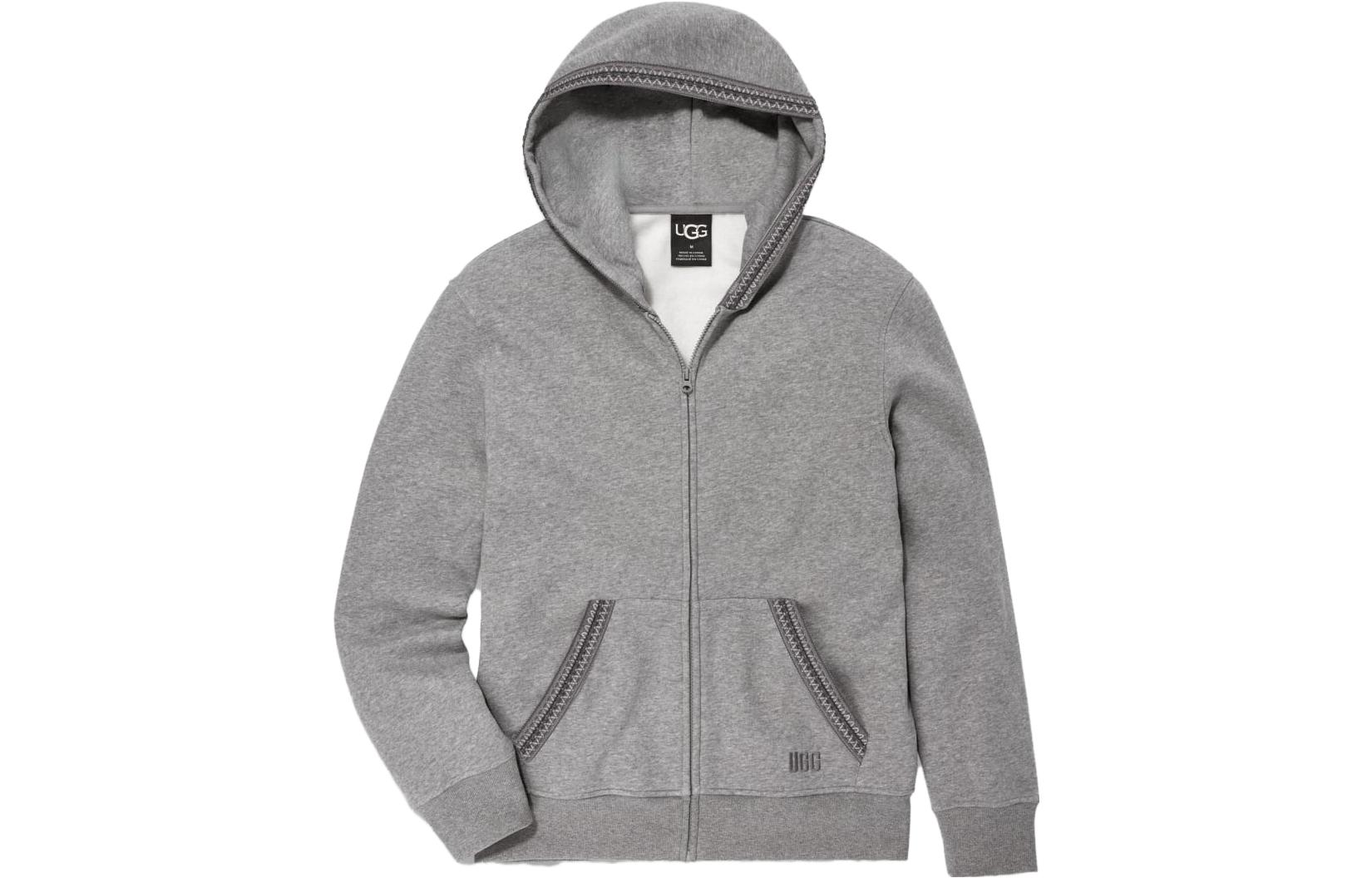 UGG Solid Color Zip-Up Hoodie Gray 1152290-GRHE