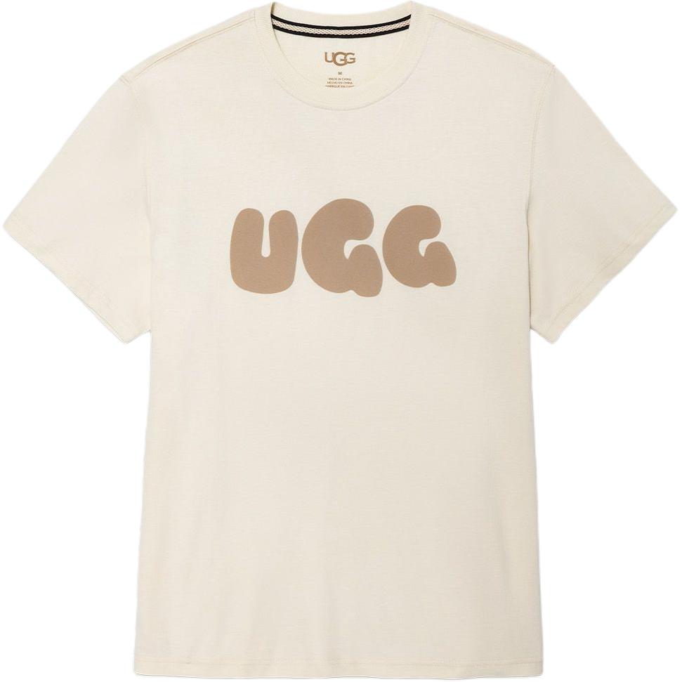 UGG SS24  Crewneck Letter Print Casual T-Shirt Milk White 1156450-CRM