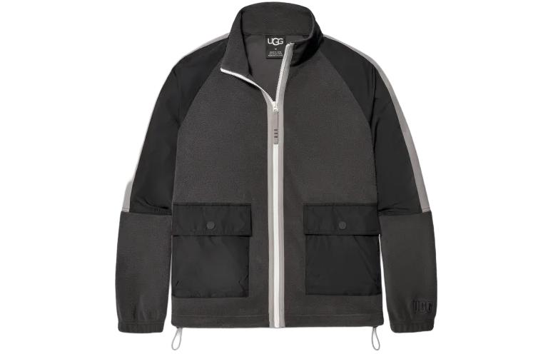 UGG SS24 Colorblock Striped Stand Collar Jacket Grey 1154350-BKD