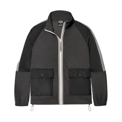 UGG SS24 Colorblock Striped Stand Collar Jacket Grey 1154350-BKD