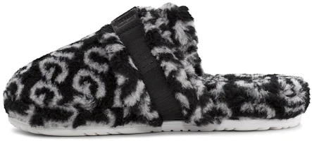 UGG Super Fluff Slipper 'Black White' 1120900-BWHT UGG Super Fluff Slipper 'Black White' 1120900-BWHT
