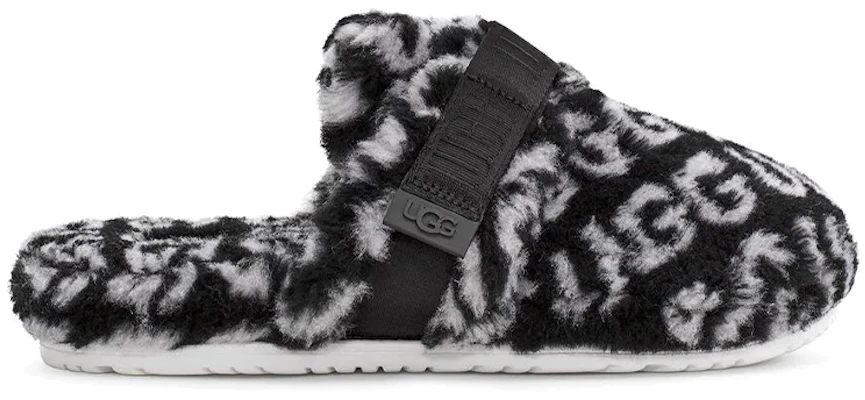 UGG Super Fluff Slipper 'Black White' 1120900-BWHT Order UGG Super Fluff Slipper 'Black White' 1120900-BWHT