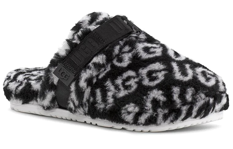 Lookbook UGG Super Fluff Slipper 'Black White' 1120900-BWHT