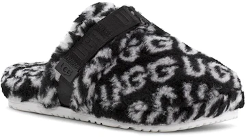 Lookbook UGG超級毛絨拖鞋 绒毛logo 簡約時尚拖鞋 極夜黑