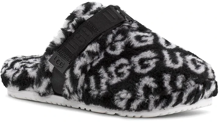 UGG Super Fluff Slipper 'Black White' 1120900-BWHT Lookbook UGG Super Fluff Slipper 'Black White' 1120900-BWHT