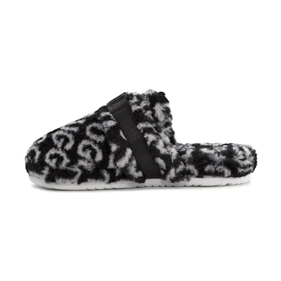 UGG Super Fluff Slipper 'Black White'