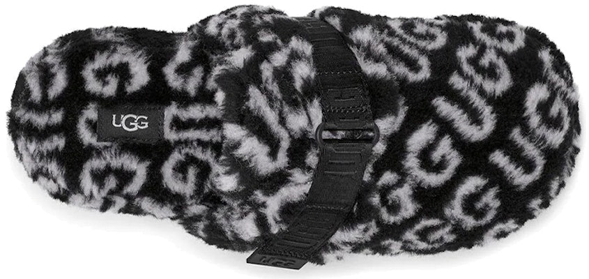 UGG Super Fluff Slipper 'Logo Ringkas Hitam Tengah Malam' 1120900-BWHT Shop UGG Super Fluff Slipper 'Logo Ringkas Hitam Tengah Malam' 1120900-BWHT