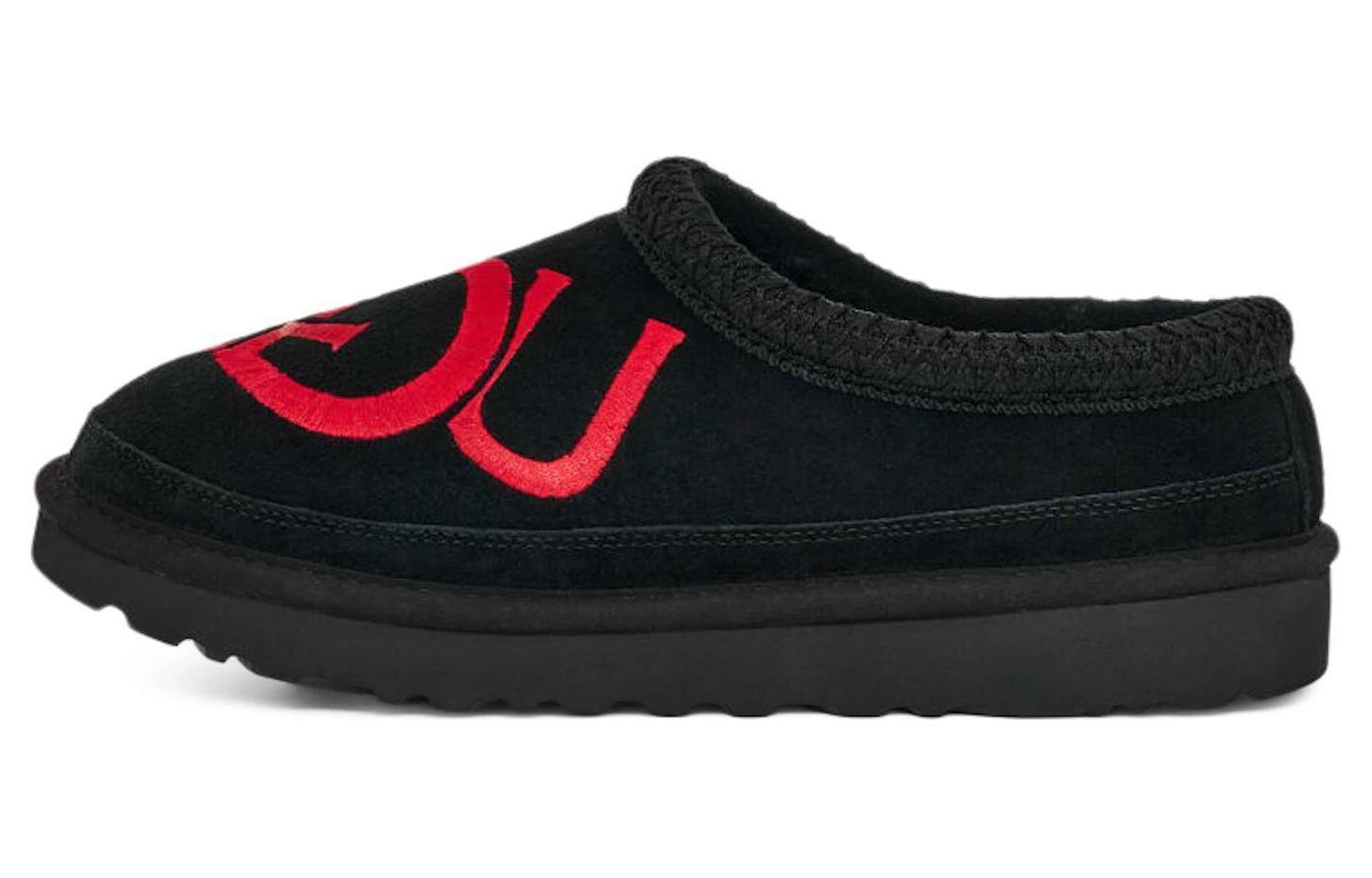 UGG Tasman Logo Slipper Black / Samba Red 1112448-BSMR