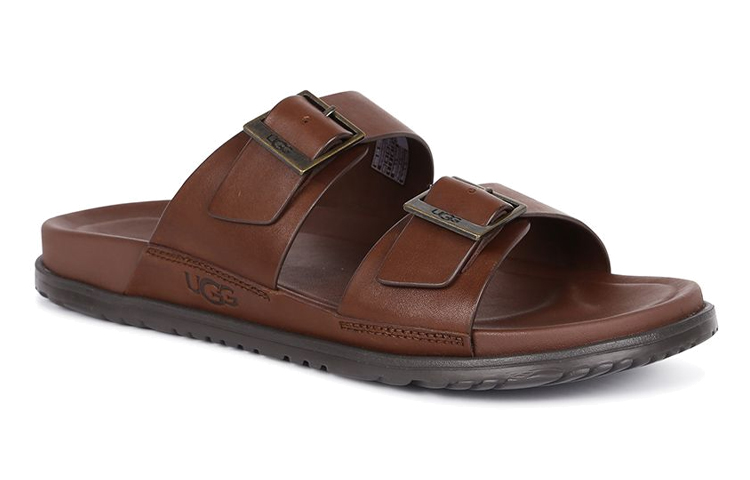 Shop UGG Wainscott Buckle Slide 'Burgundy' Sandal Lelaki 1119530-CLTH