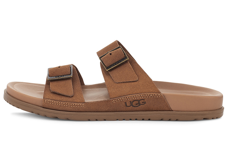 Buy UGG Winscott 双面皮革'金属扣休闲'拖鞋 栗色 1124901-CHE