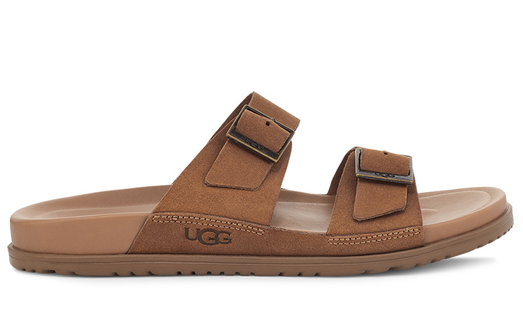 Order UGG Winscott 双面皮革'金属扣休闲'拖鞋 栗色 1124901-CHE