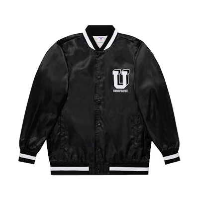 UNDFTD Black Colorblock Baseball Jacket with Letter Patch Embroidery UNDJK40005MDB