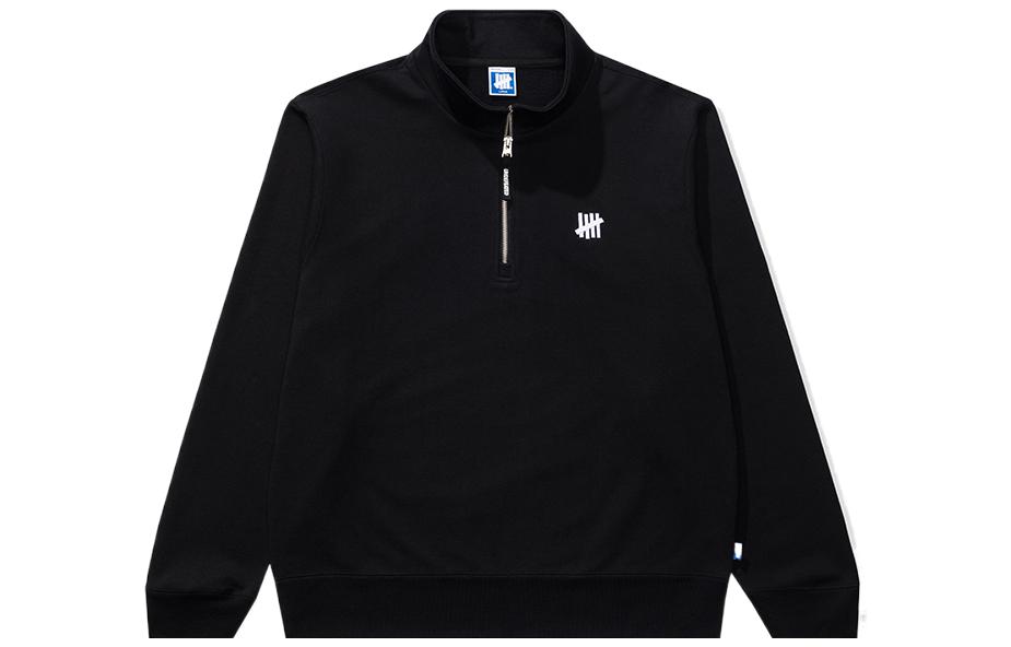 UNDEFEATED Five-Strikes Embroidered Half-Zip Sweatshirt Black Unisex Couples Wear UC31GKR01M