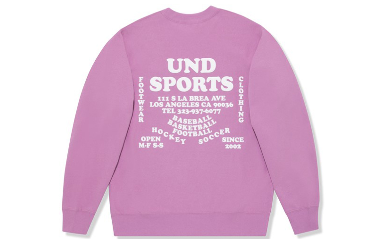 UNDEFEATED Flocked Letter Print Crewneck Sweatshirt Trendy Style UNDSW70002DPE