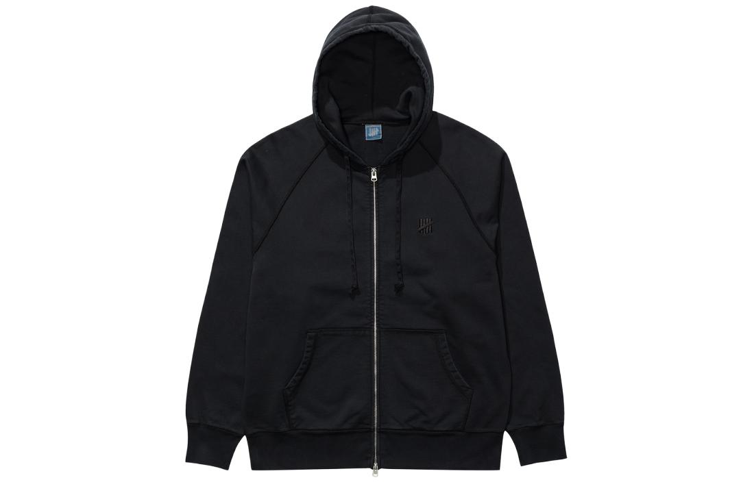 Shop UNDEFEATED FW23复古水洗拉链帽衫男女款5-Strikes连帽衫。 UC33GKH01M