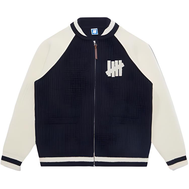 Order UNDEFEATED FW24 5-Strikes Logo Baseball Jacket Knit Sweater Unisex. UC43GCG01M