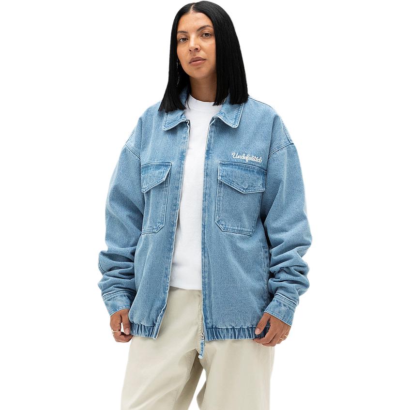 Sizing UNDEFEATED FW24 Five Stripes Logo Denim Work Jacket Unisex Long Sleeve UC43GWJ03M