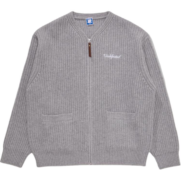 Shop UNDEFEATED FW24 假日系列刺绣标志拉链针织夹克 男女通用 UC44GCG01M
