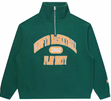 Shop UNDEFEATED FW24 條紋半拉鍊字母長袖運動衫 男女款 UE43GKC03M