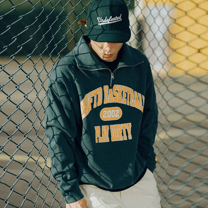 Details for UNDEFEATED FW24 条纹半拉链字母长袖卫衣 男女同款 UE43GKC03M