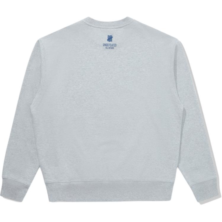 Lookbook UNDEFEATED FW24 Striped Logo Crewneck Sweatshirt Unisex Baju Sukan. UE43GKC02M