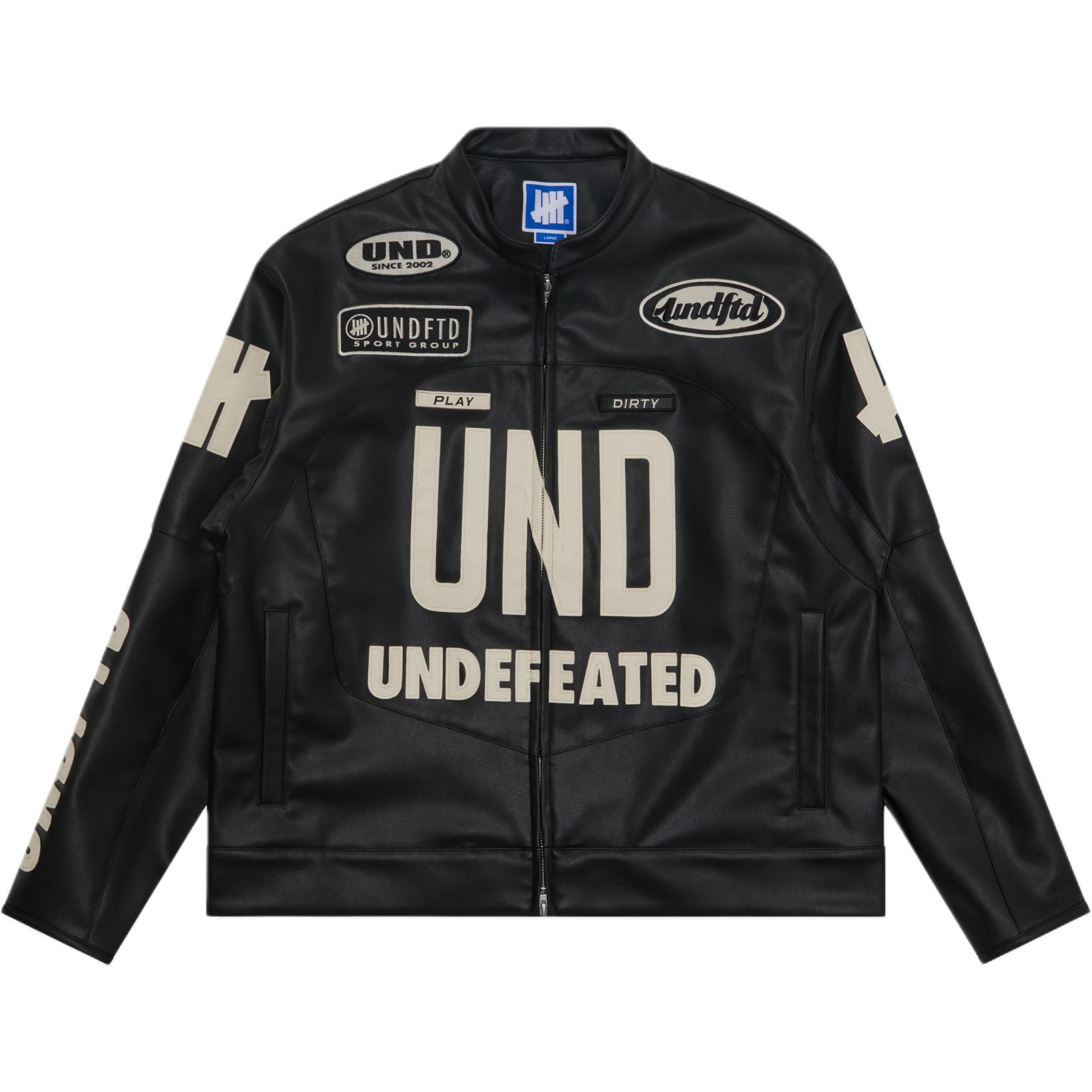 UNDEFEATED FW26 Racing-Themed PU Leather Jacket with Five-Strike Logo Unisex UC63GWJ11M