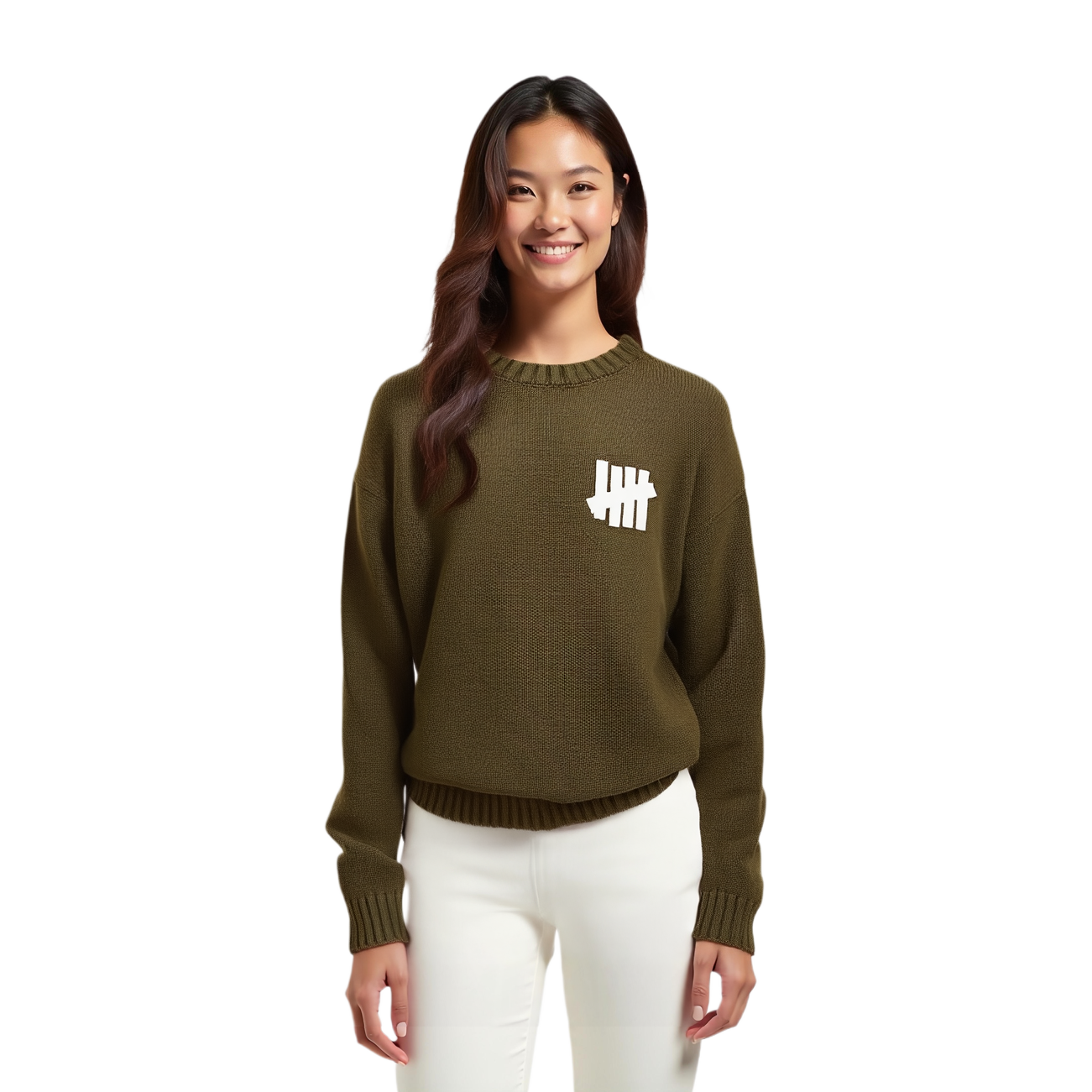 Shop UNDEFEATED Holiday Series FW24 Five-Strike Patch Crewneck Sweater Unisex UC44GKR02M