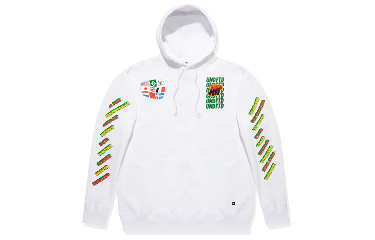 UNDFTD Letter Print Fleece Hoodie White 70005-WHITE