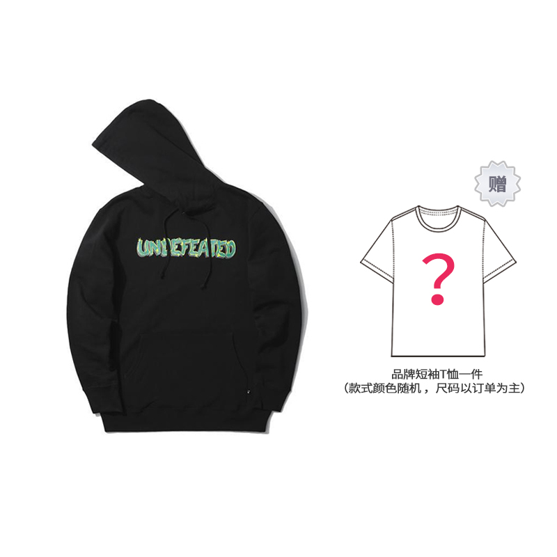 UNDFTD Letter Print Relaxed Pullover Hoodie Unisex Black UT14GKH01M-BK(SJT1)