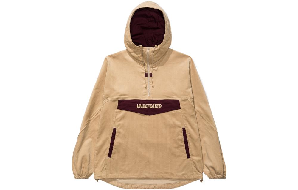 Shop UNDEFEATED 标志灯芯绒半拉链连帽夹克男女同款。 UI33GWJ03M