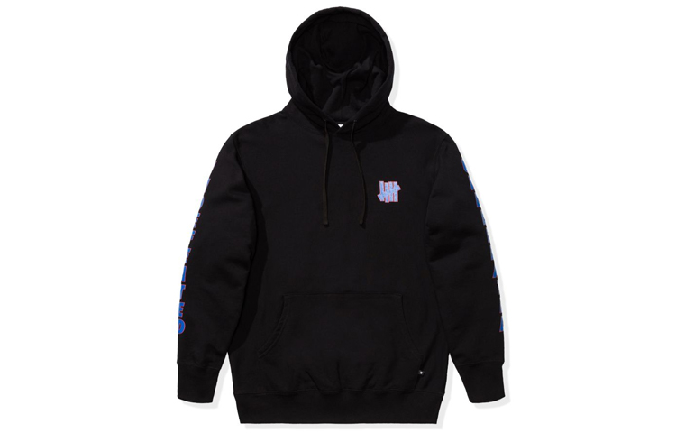 UNDFTD Logo Print Fleece Hoodie Black Loose Fit 70001-BLACK