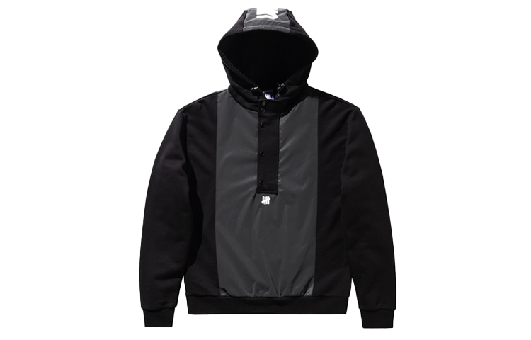 UNDFTD Logo Printed Patchwork Hoodie Black 20066