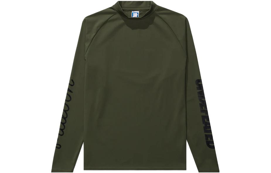UNDEFEATED Solid Color Graphic Print Long Sleeve Crewneck  T-Shirt 10101