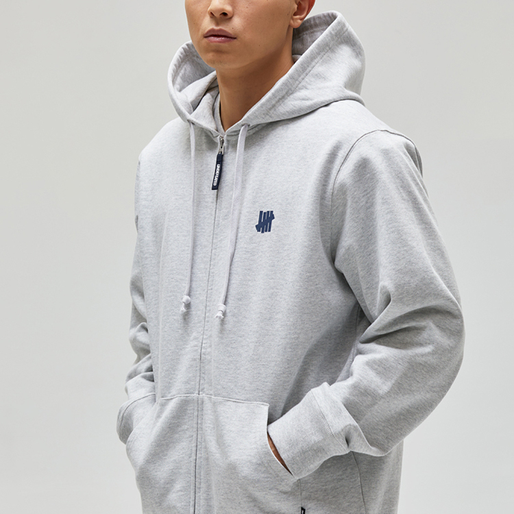 Shop UNDEFEATED SS24 字母图案拉链连帽衫 男女同款 舒适设计 UC41GKH01M
