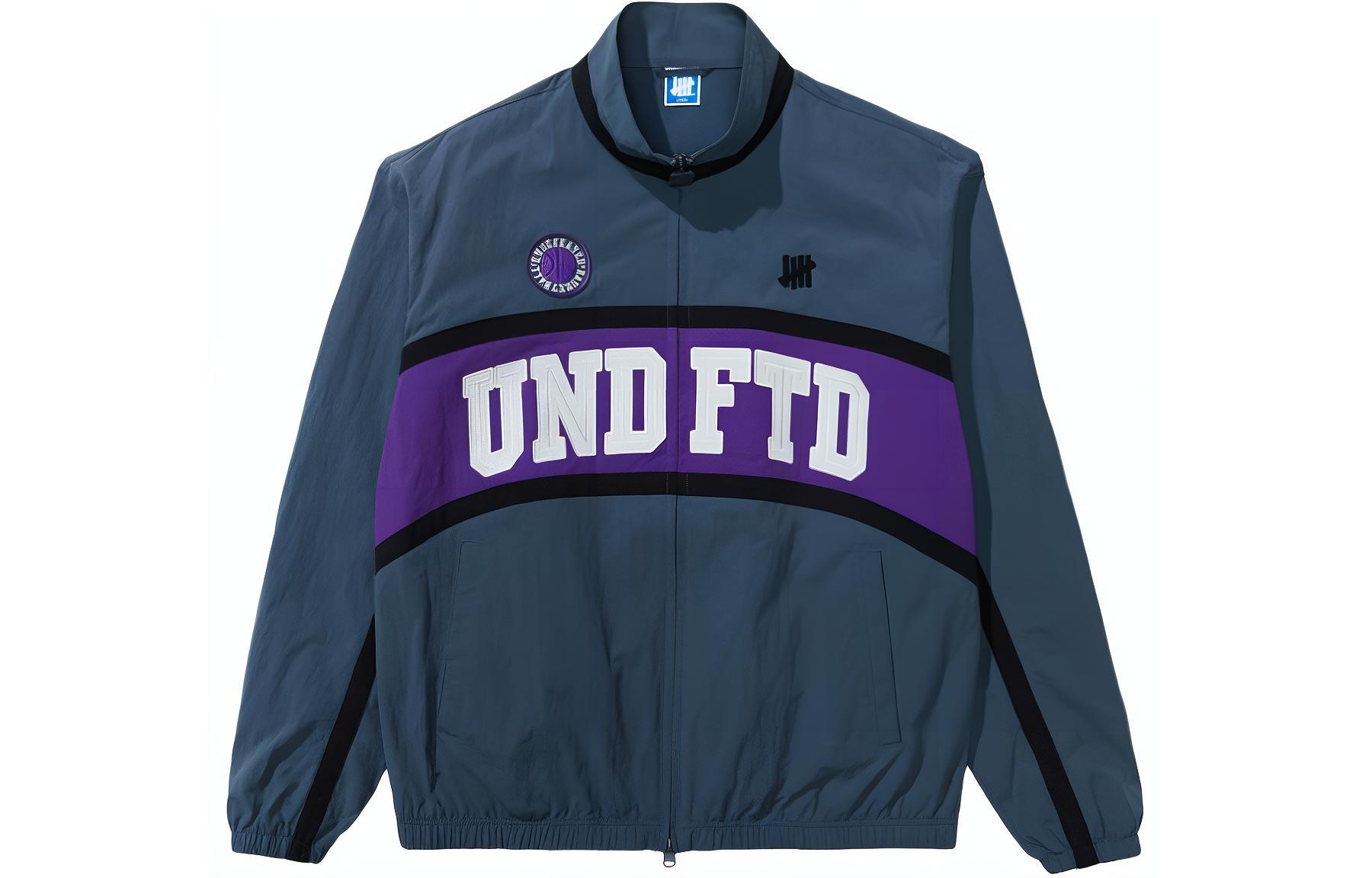 Shop UNDEFEATED SS24复古条纹篮球夹克 男女同款长袖外套 UC41GWJ06M