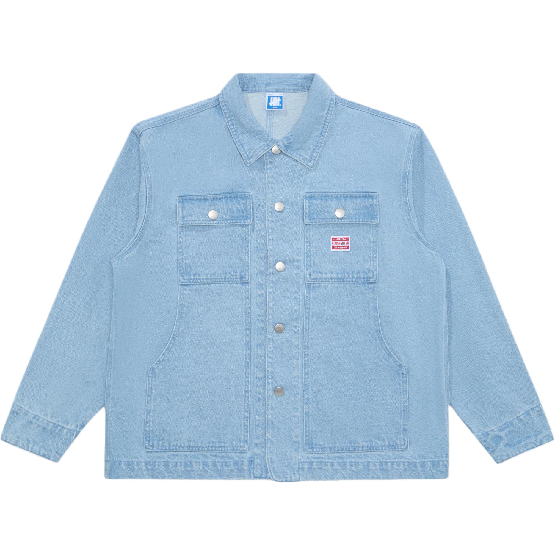 UNDEFEATED SS25 Five-Stripes Small Logo Denim Workwear Jacket Unisex. UC51GWJ03M