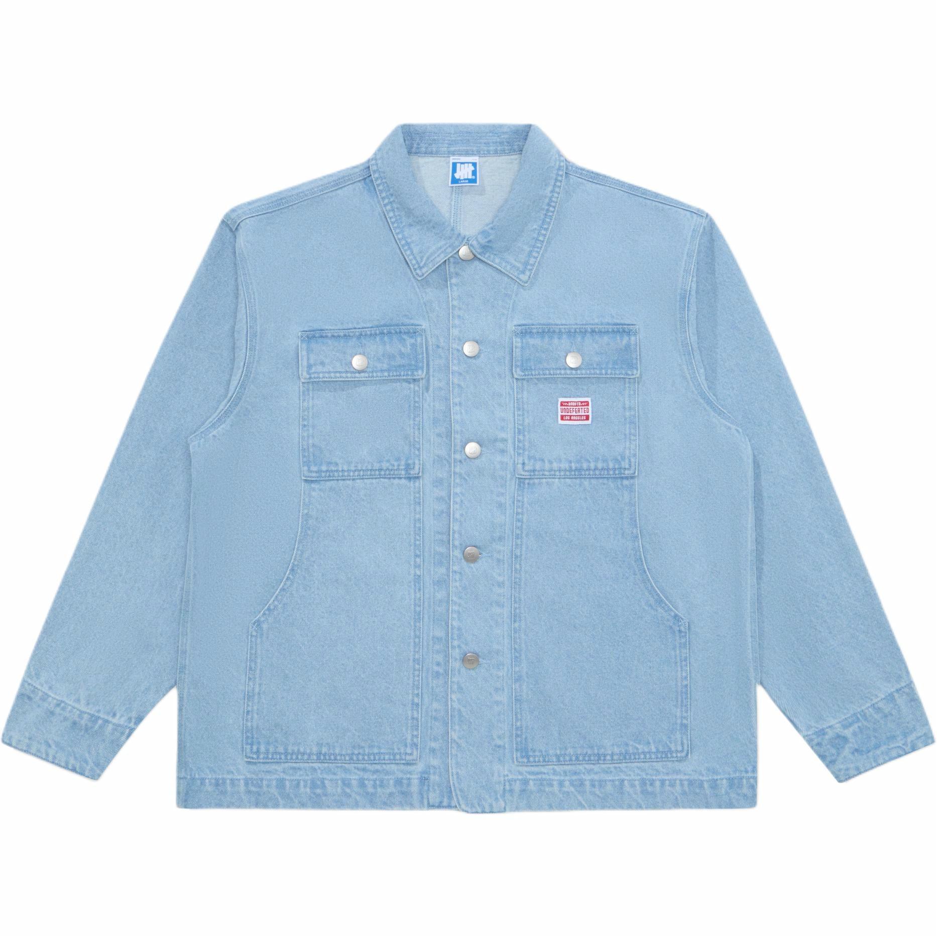 Details for UNDEFEATED SS25 Five-Stripes Small Logo Denim Workwear Jacket Unisex. UC51GWJ03M