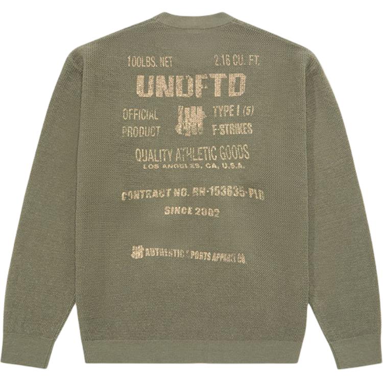 UNDEFEATED SS25 Vintage Military Style Letter Print Oversized Sweater Unisex UC51GKR01M