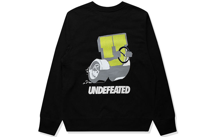 UNDFTD Striped Logo Car Print Pullover Sweatshirt Unisex Couples Edition UC23GKH07M