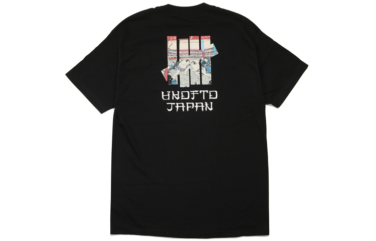 UNDEFEATED Ukiyoe Sumo Graphic Tee Black - Unisex Crewneck Short Sleeve Shirt. 180057-BLACK