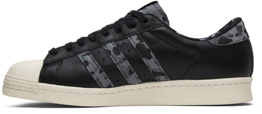 UNDEFEATED x A Bathing Ape x adidas Superstar 80s 'Black' B34291 Lookbook UNDEFEATED x A Bathing Ape x adidas Superstar 80s 'Black' B34291