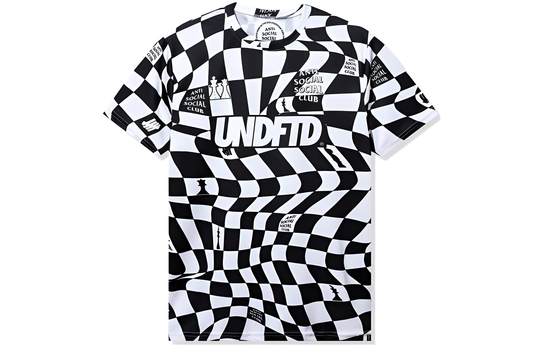 UNDEFEATED x Anti Social Social Club FW23 Plaid Print Tee Black/White Unisex UI34GST01M