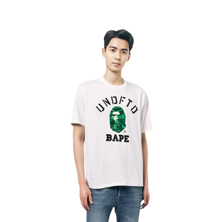 Details for アンディフィーテッド × バペ エイプヘッド Tシャツ ユニセックス 001TEG731905X