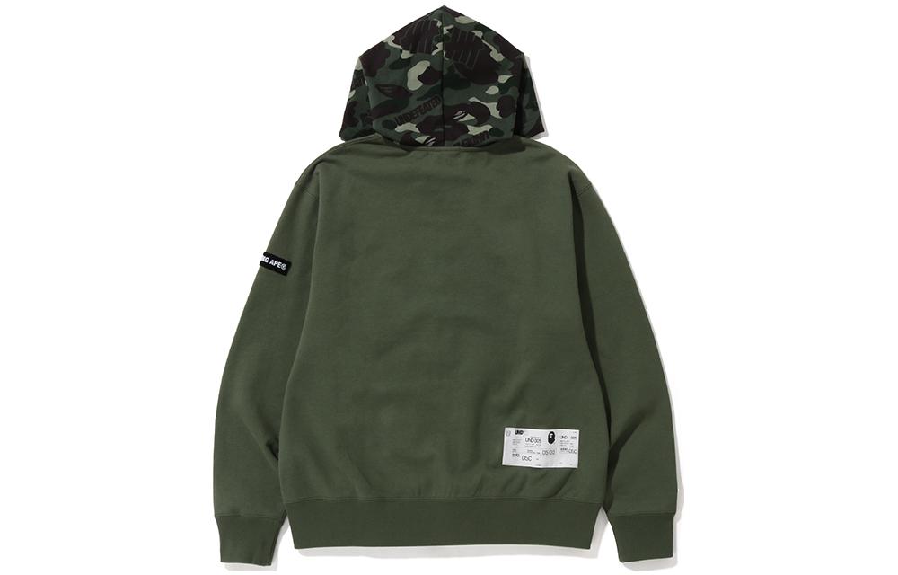 Lookbook UNDEFEATED x BAPE FW22 Camo Patchwork Letter Print Zip Hoodie Unisex. UI2BGKH01M