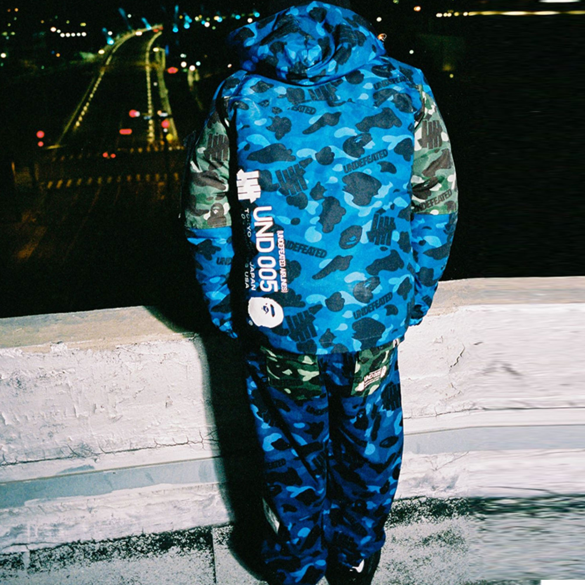 Details for UNDEFEATED x BAPE 2022秋冬迷彩拉链连帽外套 男女款 蓝色. UI2BGDJ01M