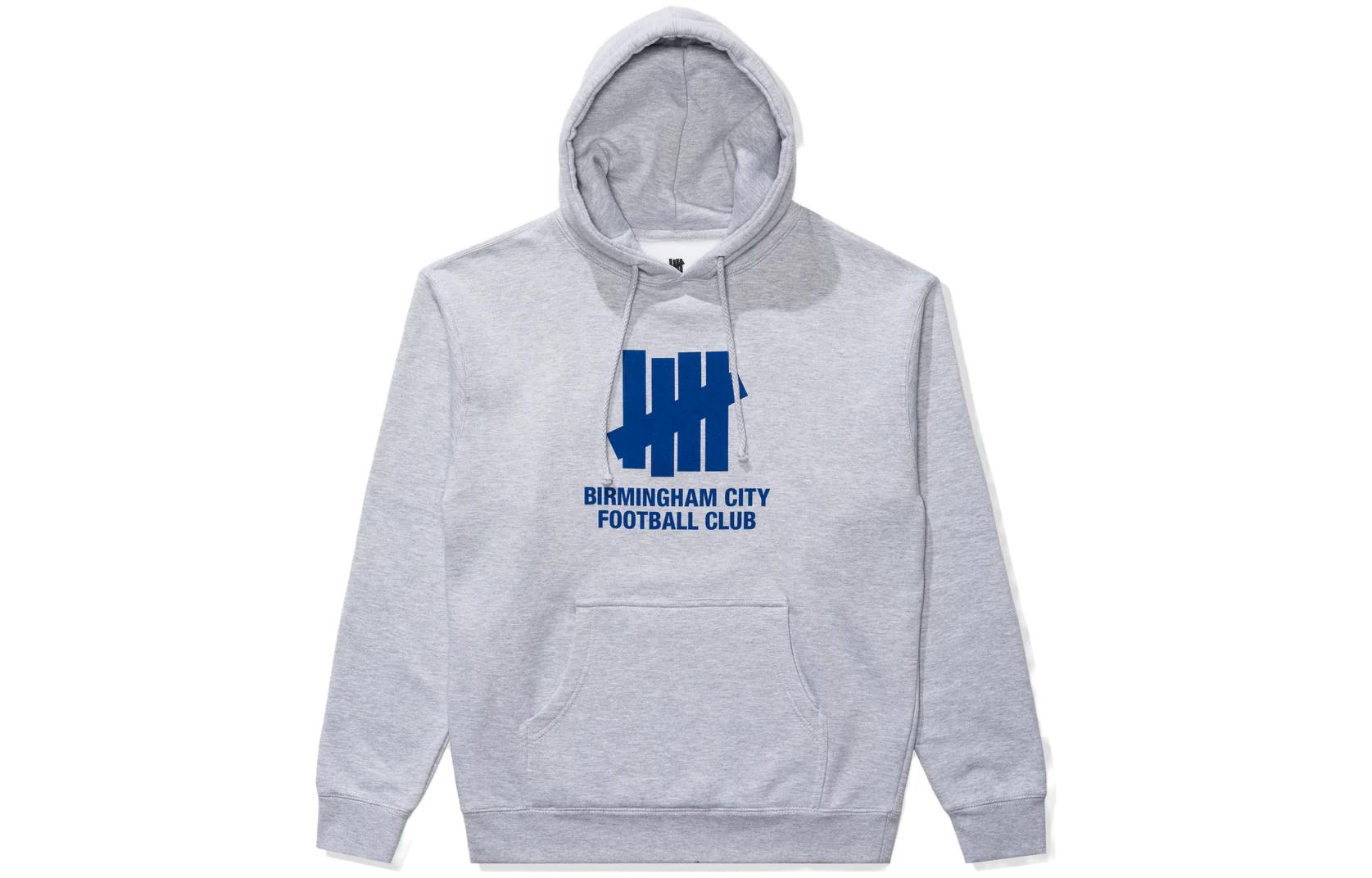 UNDFTD BCFC Logo Print Hoodie Unisex Grey Casual Long Sleeve Pullover 70085